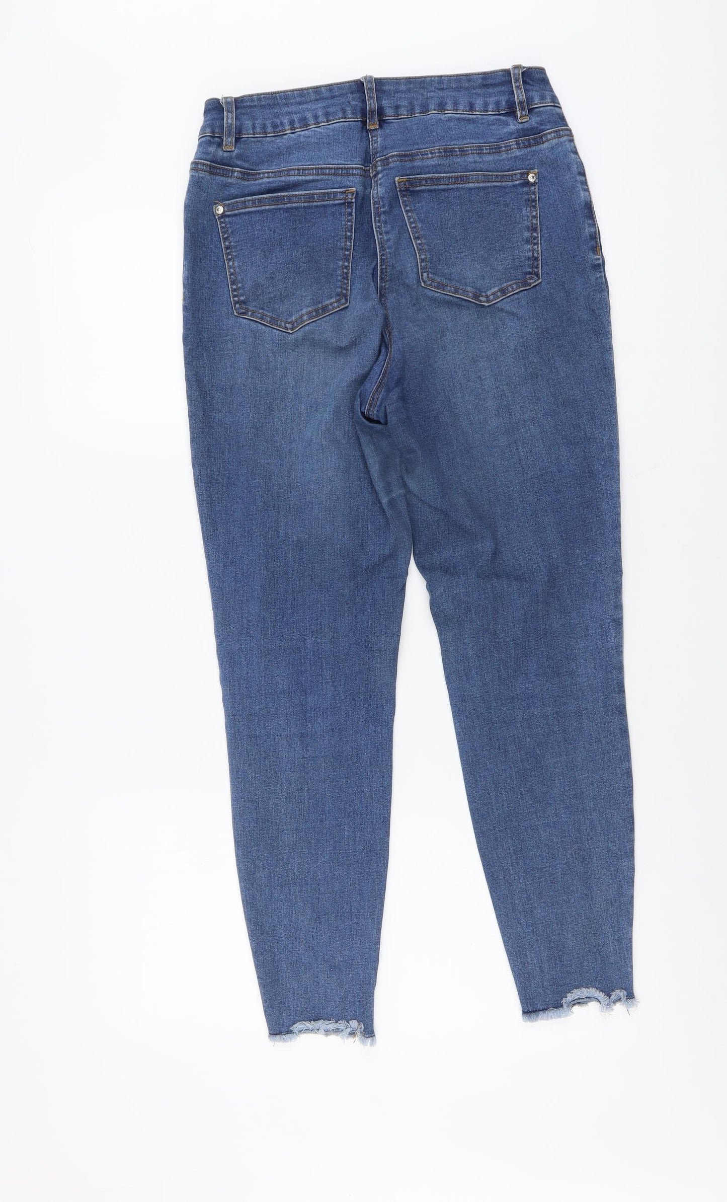 /Denim Womens Blue Cotton Skinny Jeans Size 12 L27 in Button