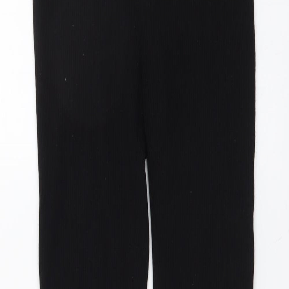 H&M Womens Black Viscose Trousers Size M L29 in Regular
