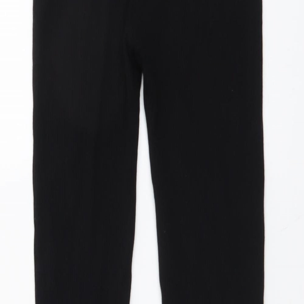 H&M Womens Black Viscose Trousers Size M L29 in Regular
