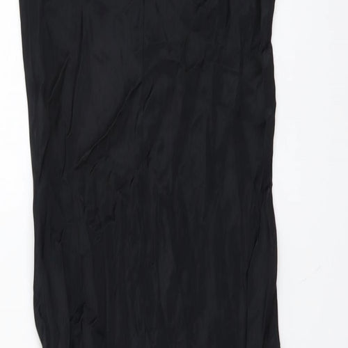Primark Womens Black Polyester Slip Dress Size 10 Scoop Neck Zip