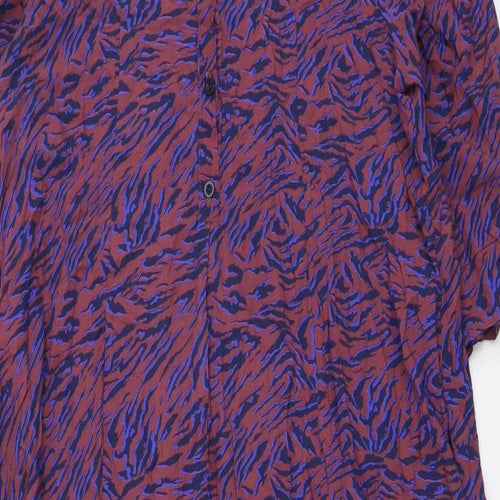 Black Colour Womens Multicoloured Floral Viscose A-Line Size 10 Round Neck Zip