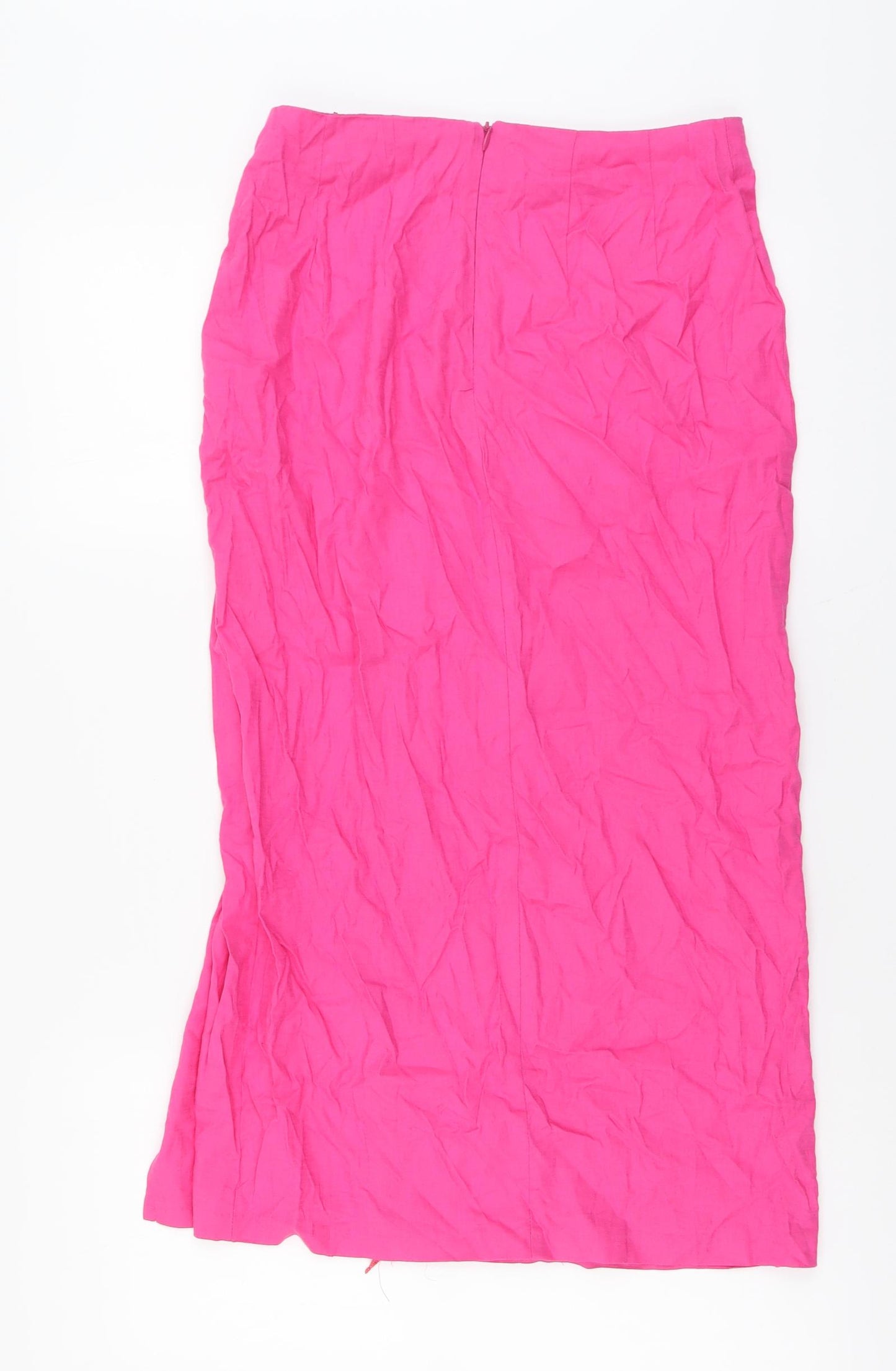 Zara Womens Pink Linen Skort Skirt Size M Zip