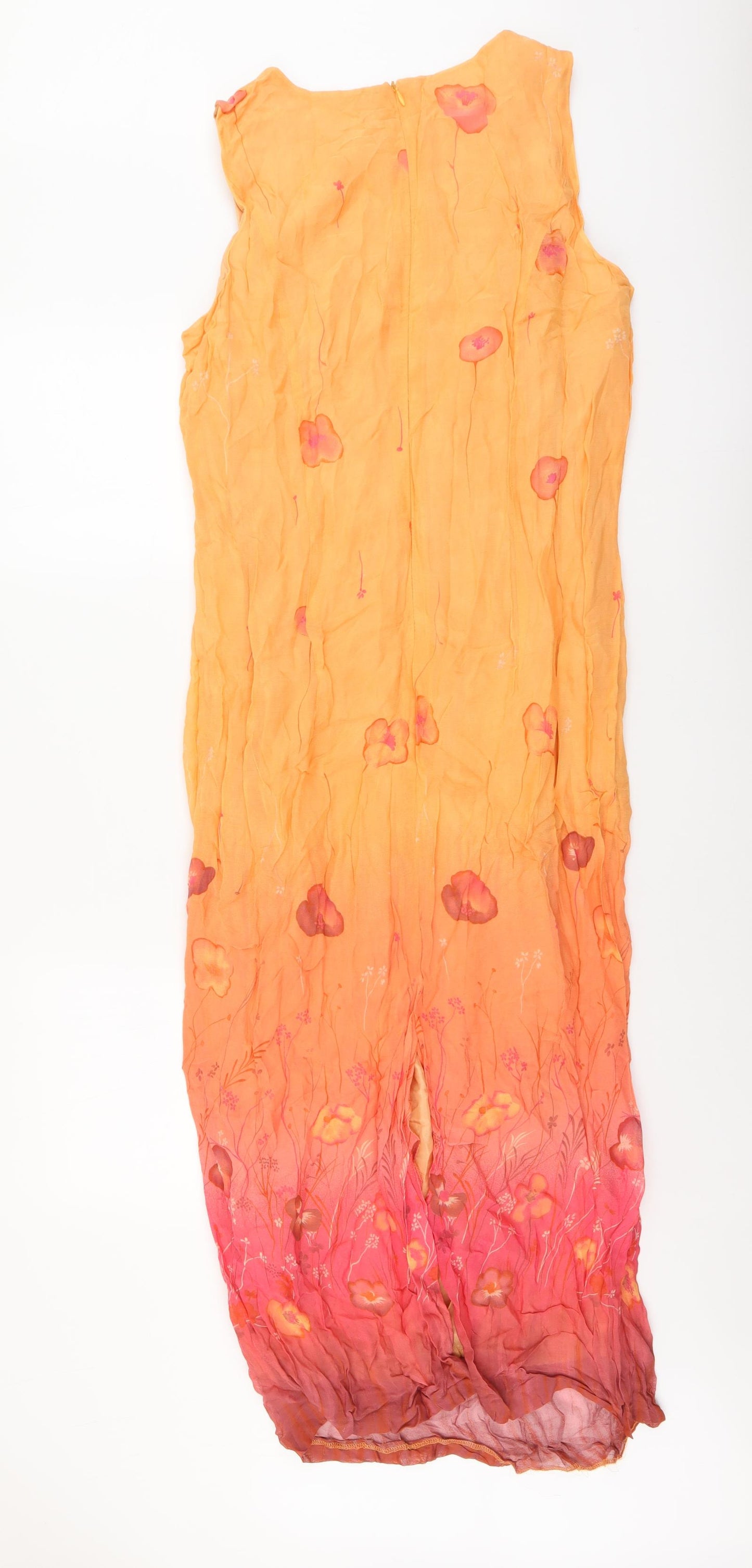 Your Sixth Sense Womens Orange Geometric Polyester A-Line Size 20 Boat Neck Zip