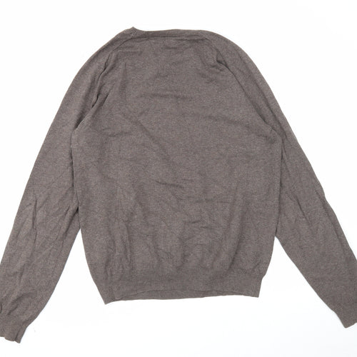Burton Mens Brown Round Neck Cotton Pullover Jumper Size M Long Sleeve
