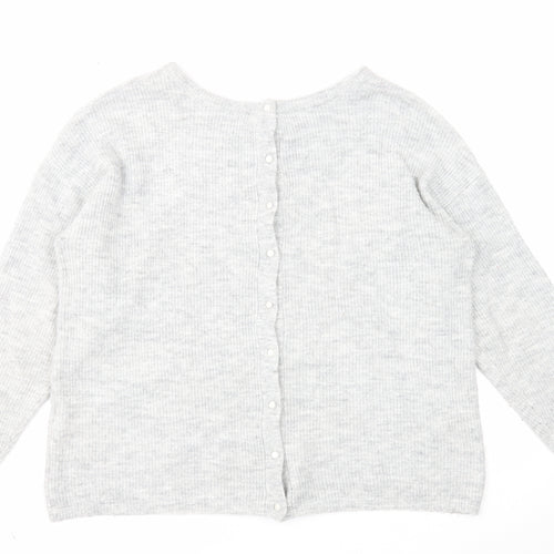 Joules Womens Grey Round Neck Acrylic Pullover Jumper Size 16