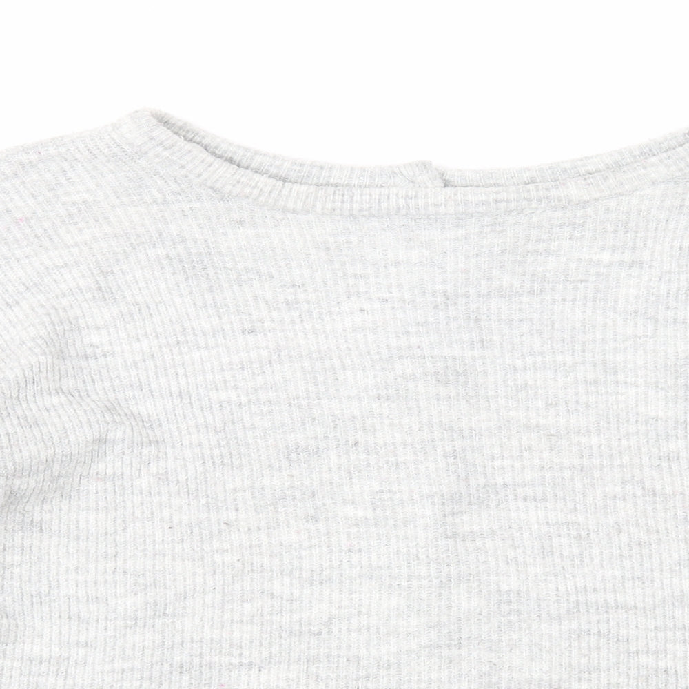 Joules Womens Grey Round Neck Acrylic Pullover Jumper Size 16