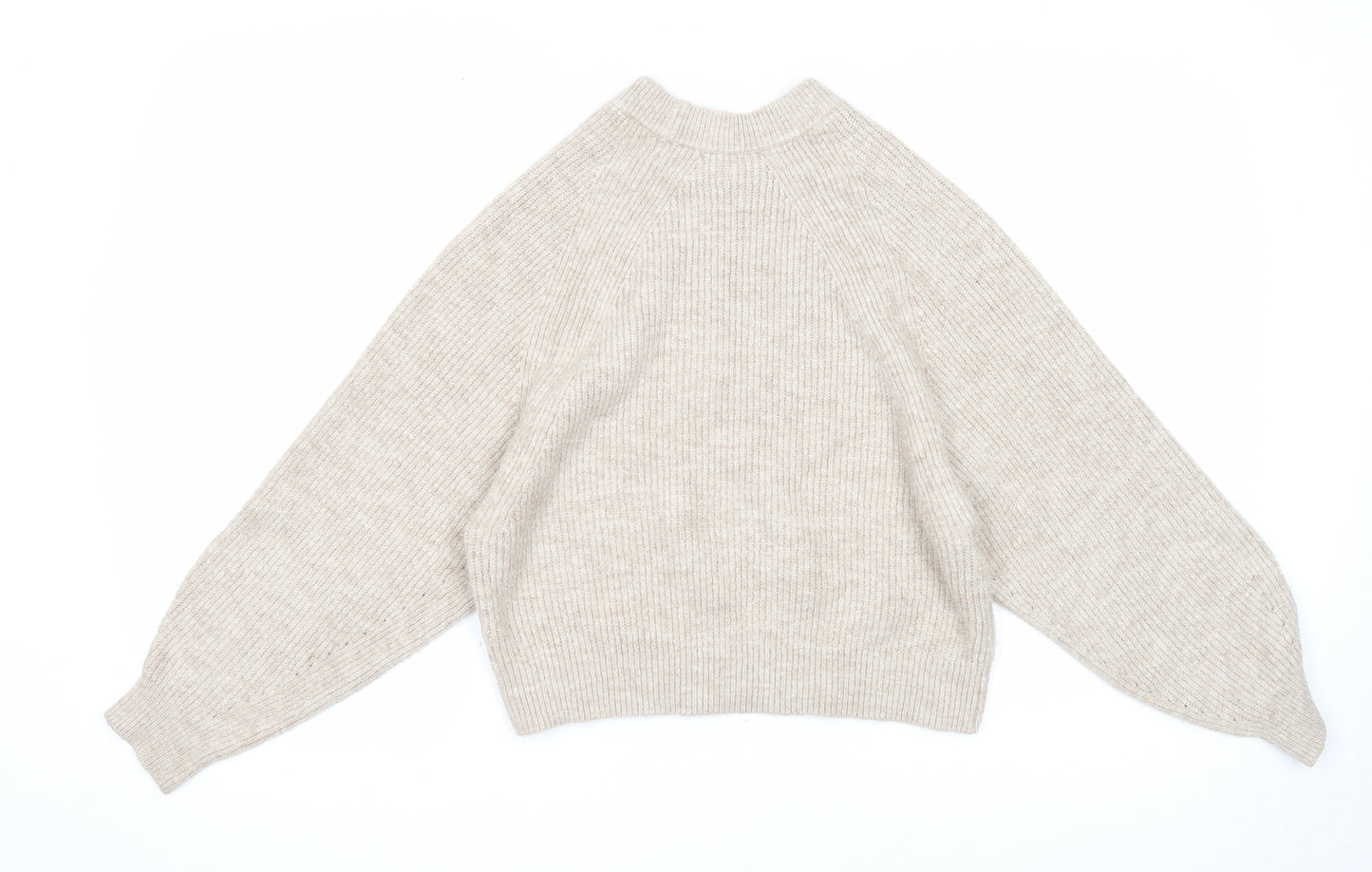 ASOS Womens Beige Round Neck Acrylic Pullover Jumper Size 6 - Ribbed