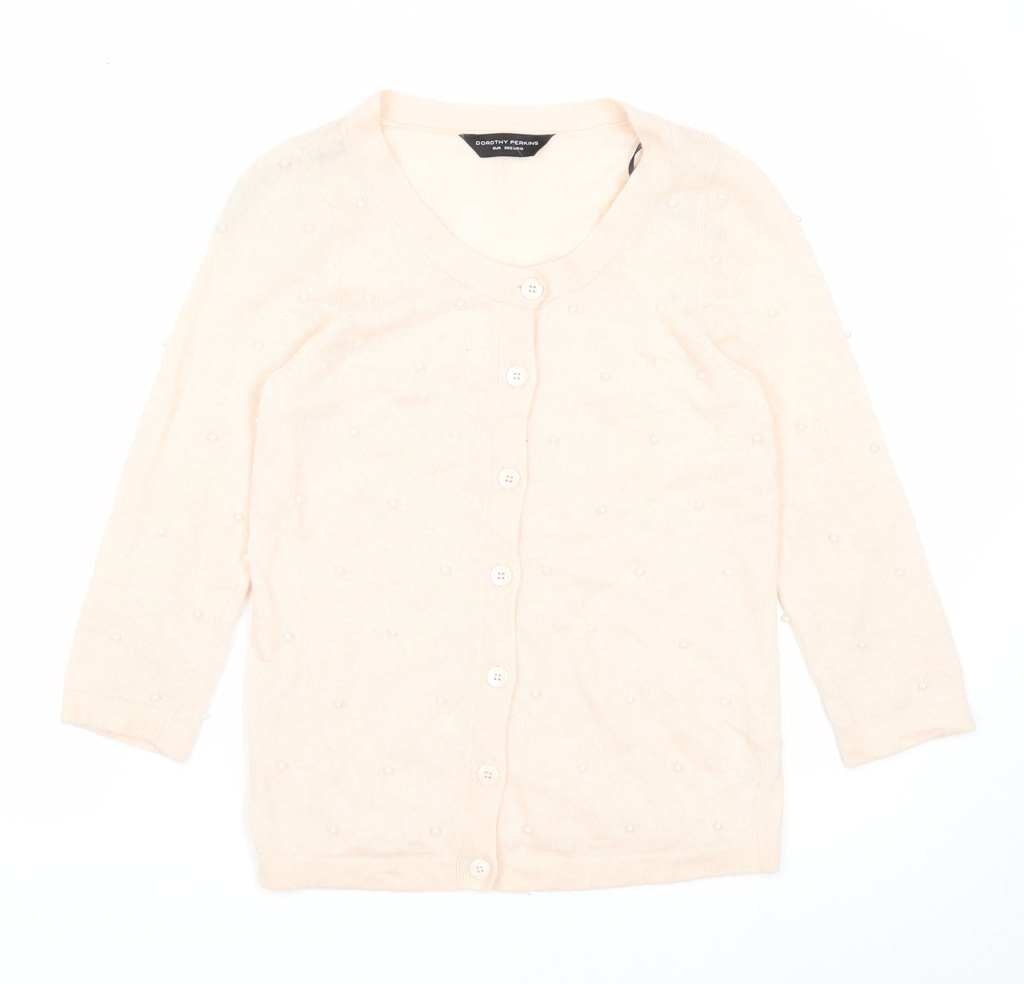 Dorothy Perkins Womens Pink V-Neck Viscose Cardigan Jumper Size 8