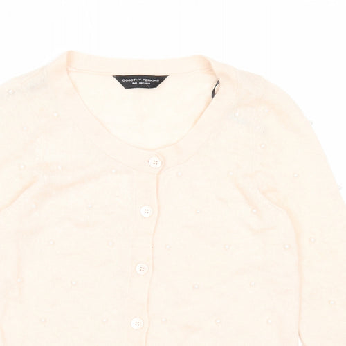 Dorothy Perkins Womens Pink V-Neck Viscose Cardigan Jumper Size 8