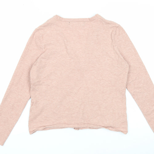 VERO MODA Womens Pink V-Neck Viscose Cardigan Jumper Size M