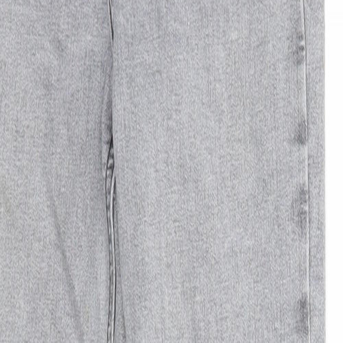 Topshop Womens Grey Cotton Skinny Jeans Size 28 in Regular Zip