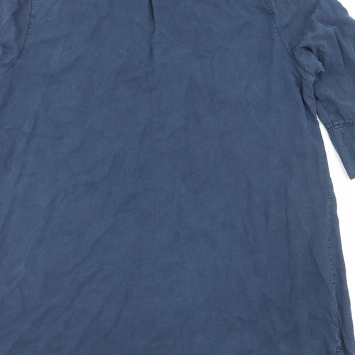 F&F Womens Blue Lyocell Shirt Dress Size 22 Collared Button