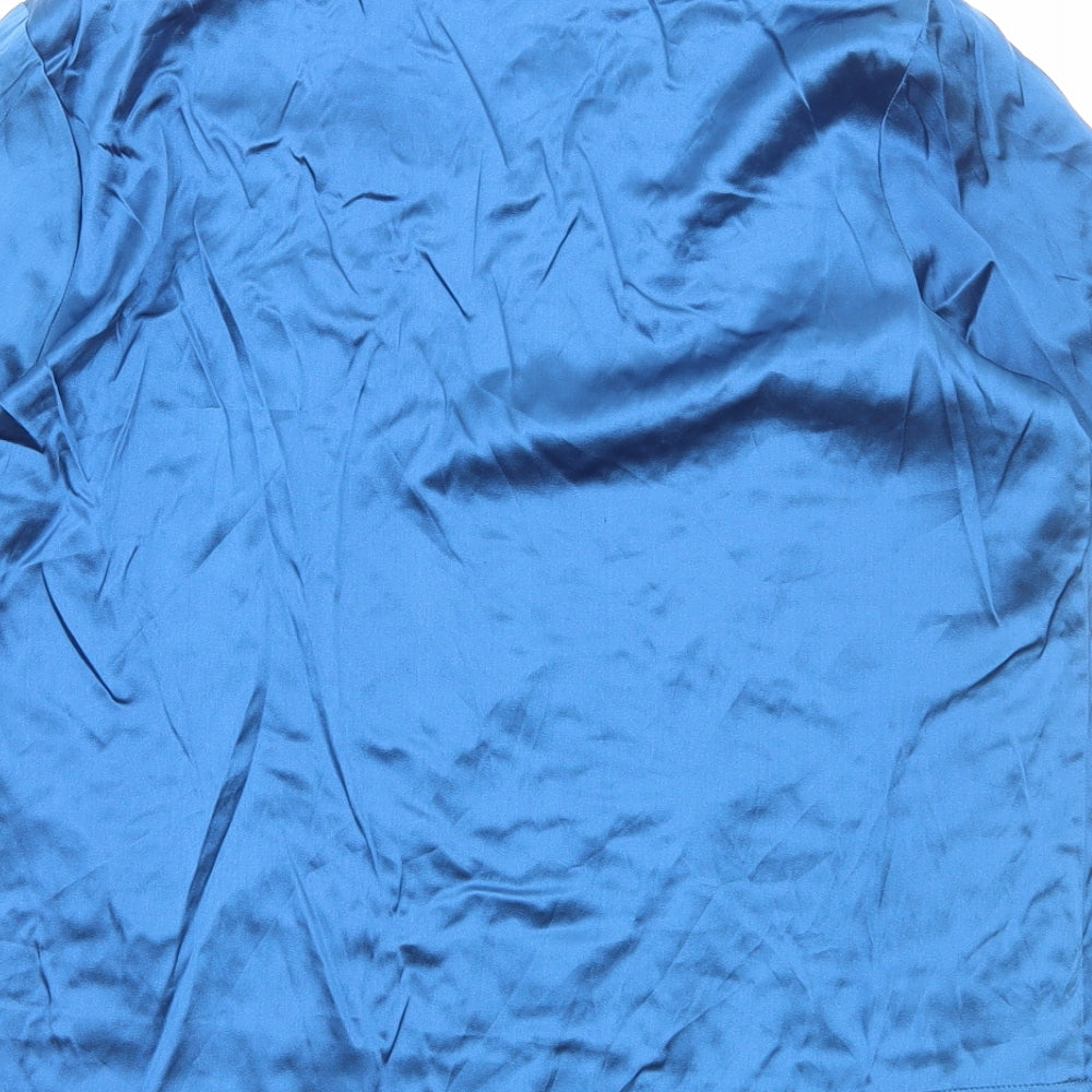 Viyella Womens Blue Polyester Basic T-Shirt Size 14 Round Neck