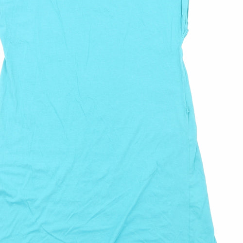 H&M Womens Blue Viscose T-Shirt Dress Size S Scoop Neck Pullover