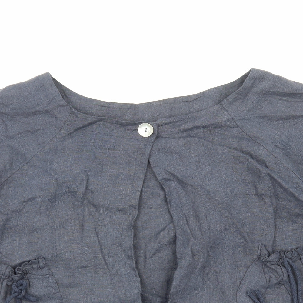 Made in Italy Womens Grey Jacket Size L Button