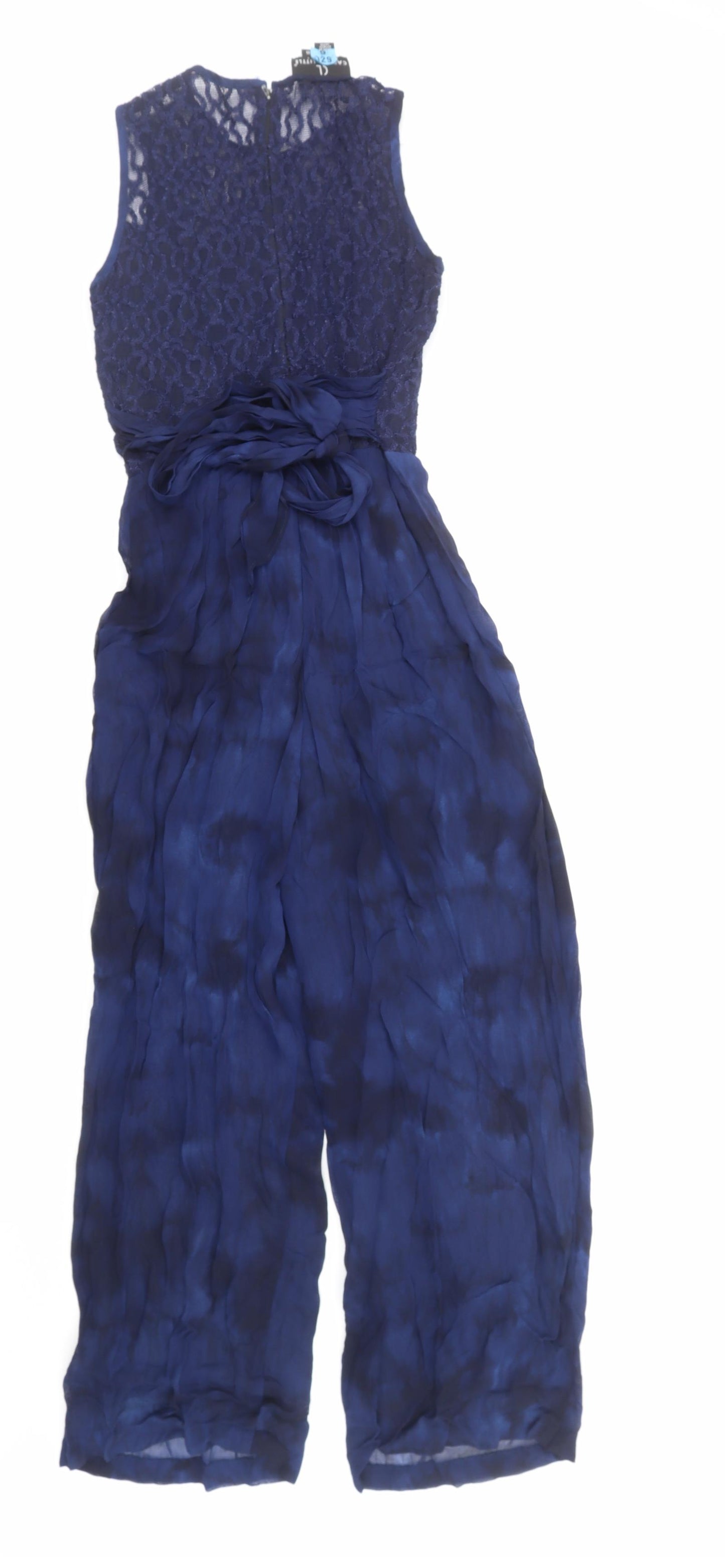 Carole Little Womens Blue Polyester Jumpsuit One-Piece Size 8 Zip