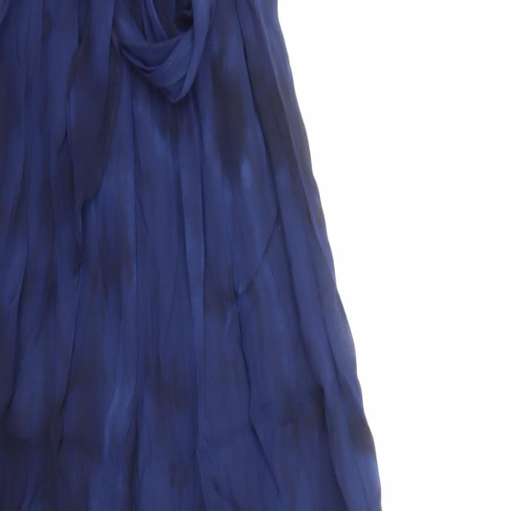 Carole Little Womens Blue Polyester Jumpsuit One-Piece Size 8 Zip