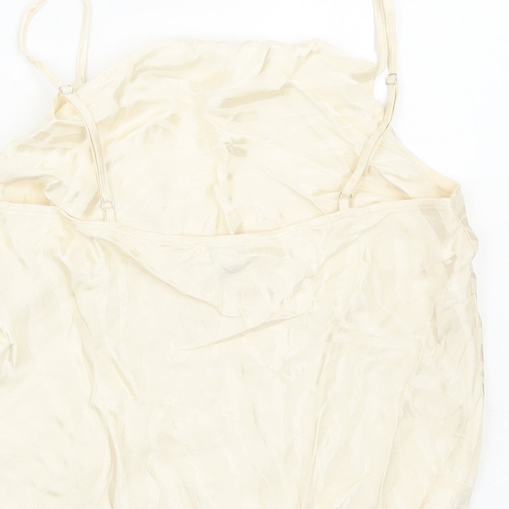 Miss Selfridge Womens Ivory Polyester Camisole Tank Size 10 Square Neck