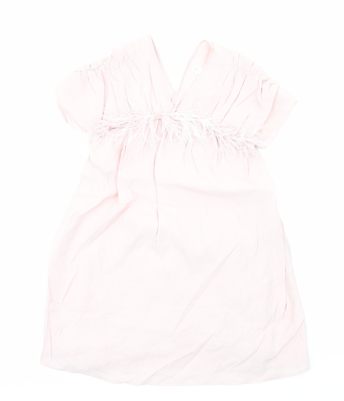 Zara Girls Pink Modal A-Line Size 13-14 Years V-Neck Pullover