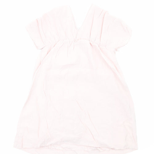 Zara Girls Pink Modal A-Line Size 13-14 Years V-Neck Pullover