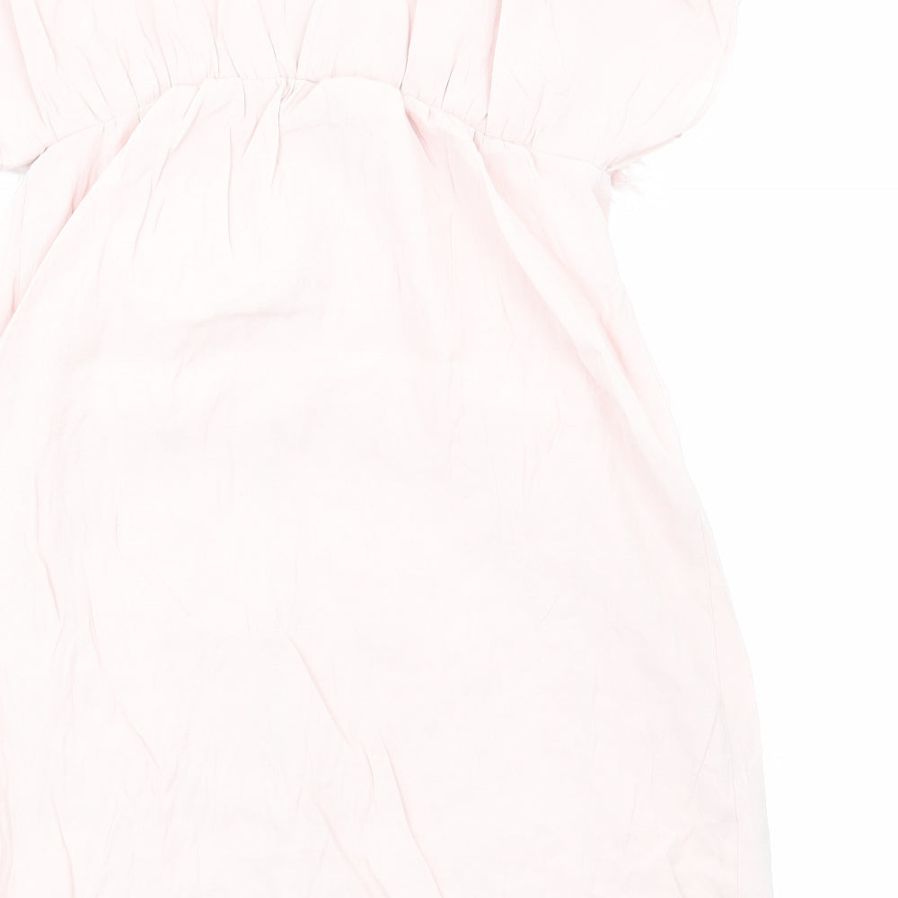 Zara Girls Pink Modal A-Line Size 13-14 Years V-Neck Pullover