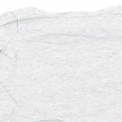 Gap Girls Grey Cotton Basic T-Shirt Size 12-18 Months Round Neck Pullover - Unicorn Print