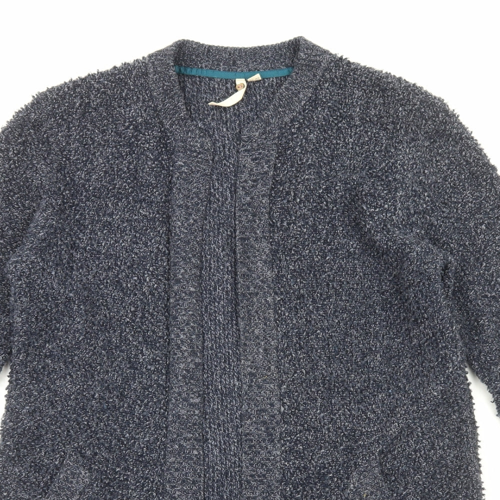 White Stuff Womens Blue V-Neck Viscose Cardigan Jumper Size 16