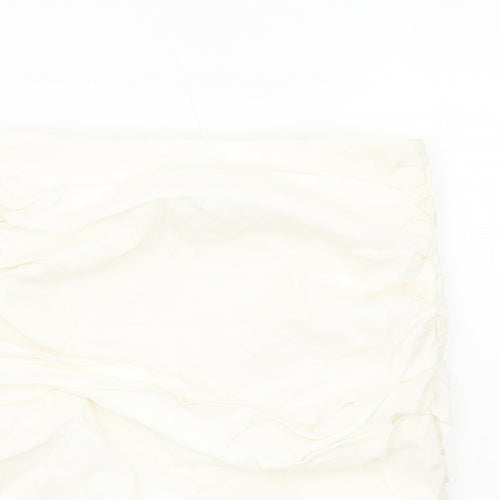 Zara Womens Ivory Cotton Bandage Skirt Size M Zip