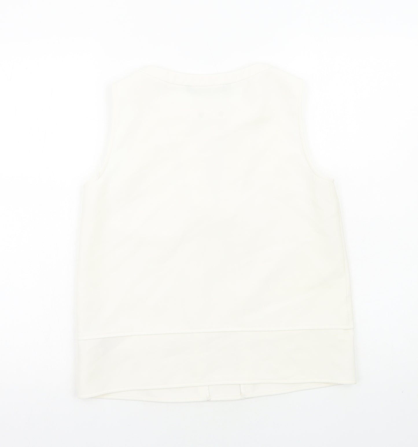 Zara Womens Ivory Polyester Basic Tank Size XS Round Neck
