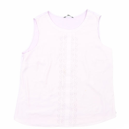 Bonmarché Womens Purple Polyester Basic Tank Size 18 Round Neck