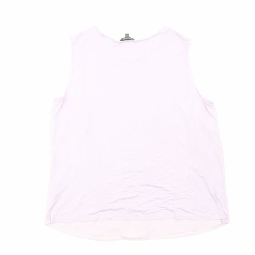 Bonmarché Womens Purple Polyester Basic Tank Size 18 Round Neck