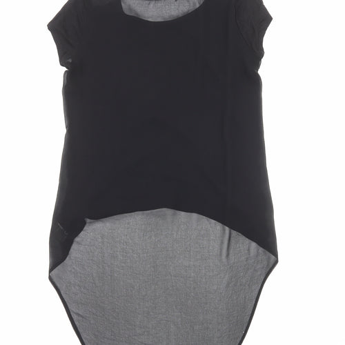 Limited Collection Womens Black Polyester Basic Tank Size 12 Boat Neck - Asymmetric