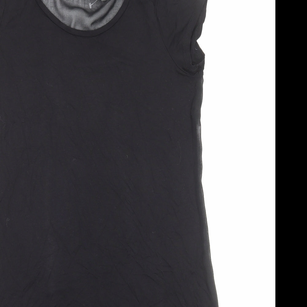 Limited Collection Womens Black Polyester Basic Tank Size 12 Boat Neck - Asymmetric