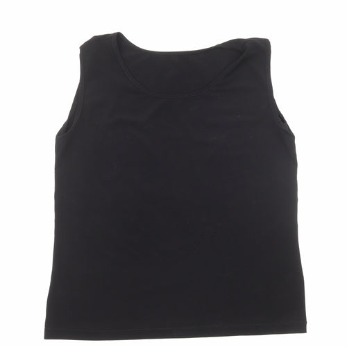 Preworn Womens Black Polyester Basic Tank Size L Boat Neck