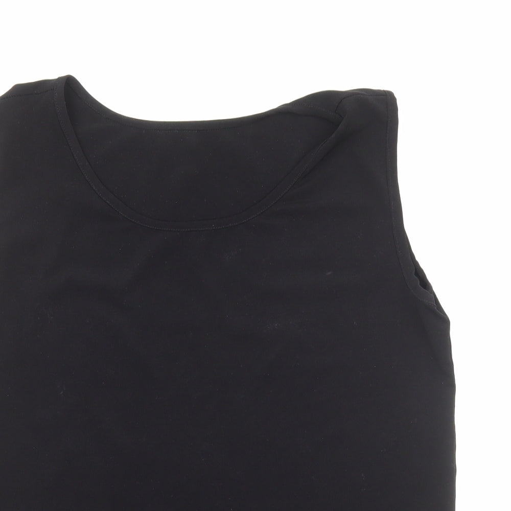 Preworn Womens Black Polyester Basic Tank Size L Boat Neck