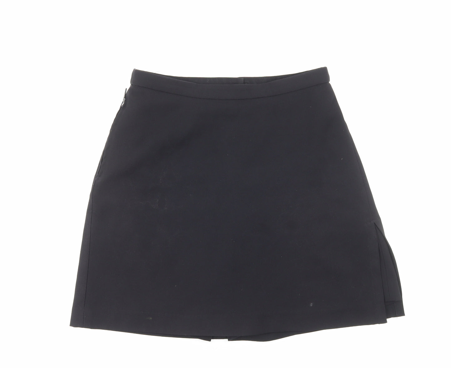 Rohnisch Womens Black Polyester A-Line Skirt Size M Zip