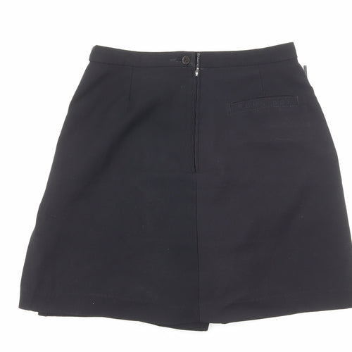 Rohnisch Womens Black Polyester A-Line Skirt Size M Zip