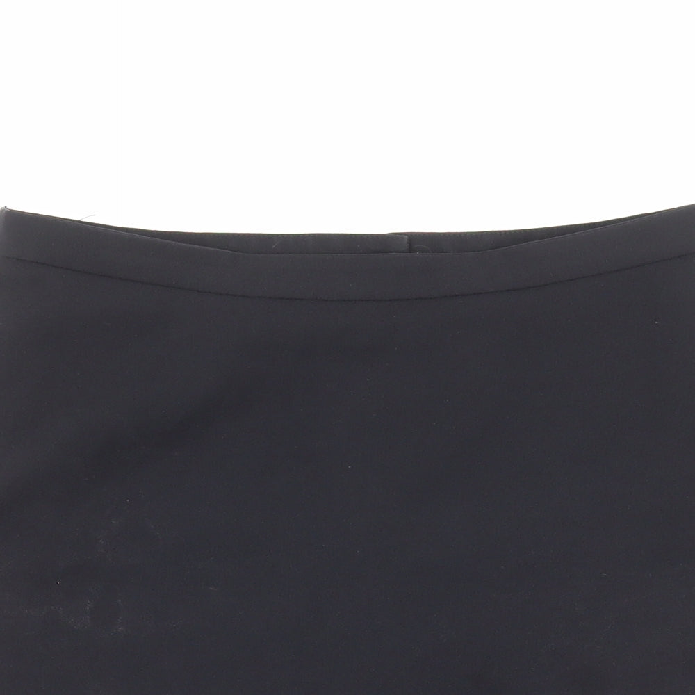 Rohnisch Womens Black Polyester A-Line Skirt Size M Zip