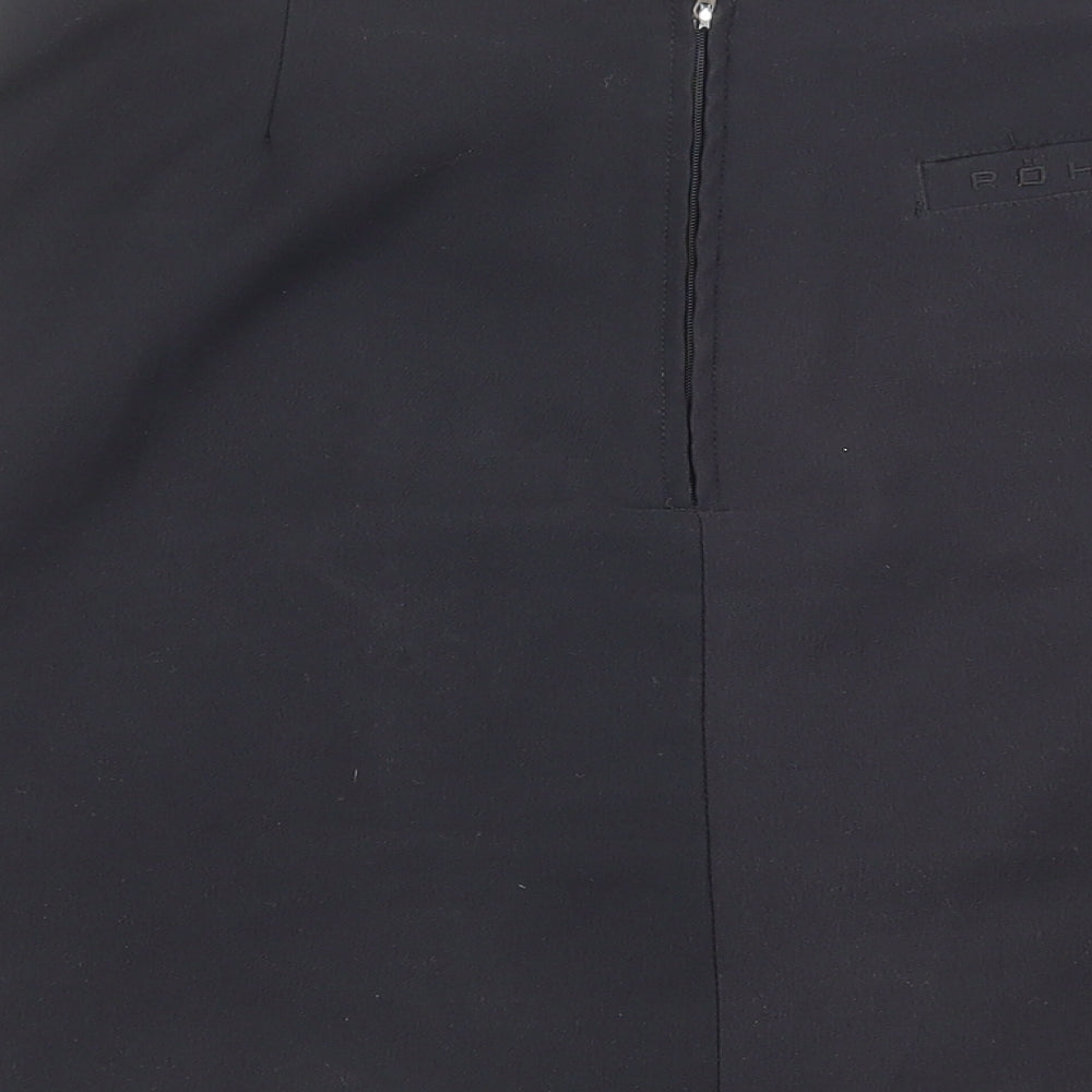 Rohnisch Womens Black Polyester A-Line Skirt Size M Zip