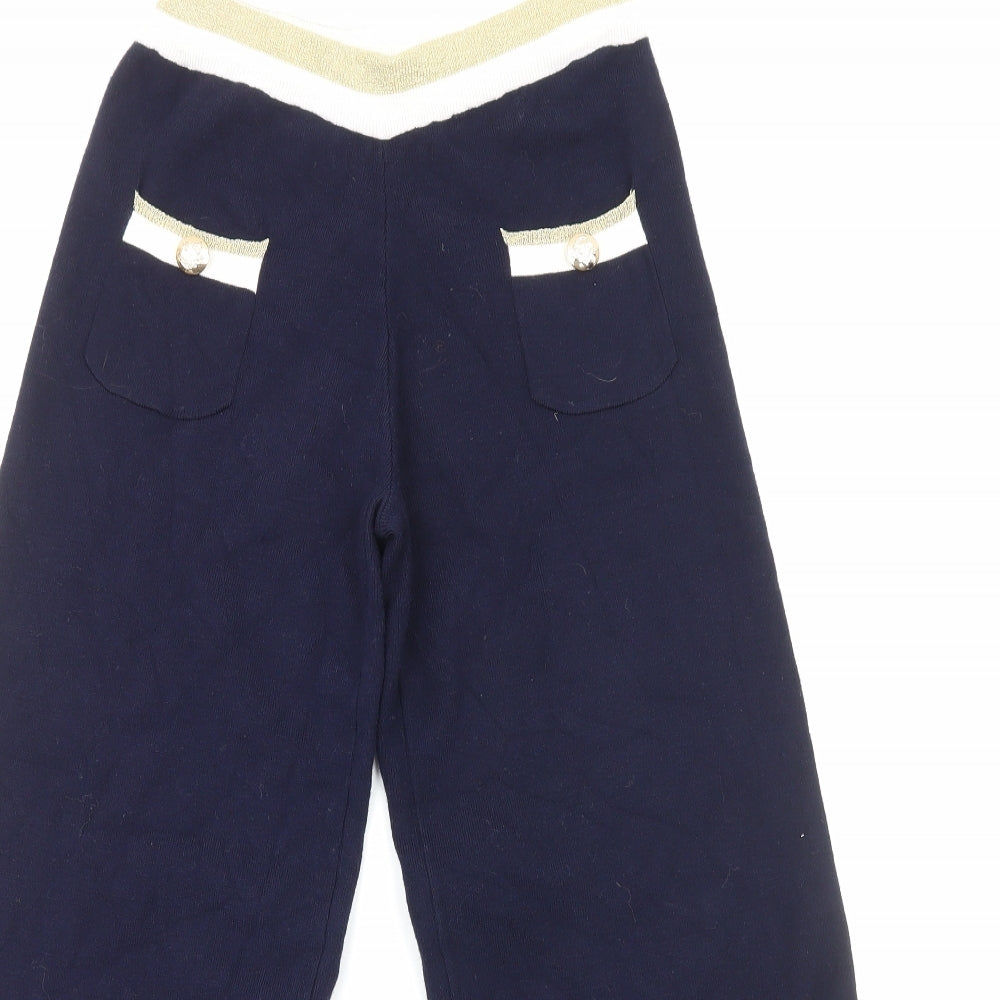 Laetitia Mem Womens Blue Viscose Trousers Size 10 Regular