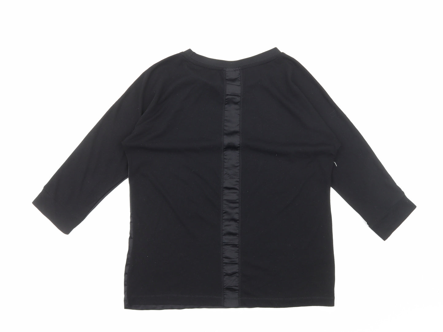 fransa Womens Black Polyester Basic Blouse Size XS Round Neck