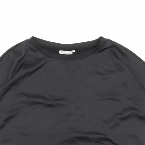 fransa Womens Black Polyester Basic Blouse Size XS Round Neck