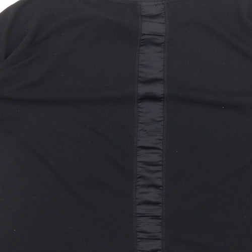 fransa Womens Black Polyester Basic Blouse Size XS Round Neck