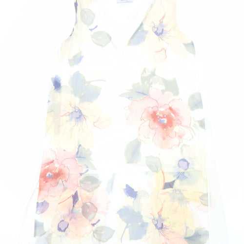Per Una Womens Multicoloured Floral Polyester Tunic Tank Size 10 V-Neck