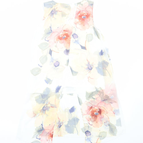 Per Una Womens Multicoloured Floral Polyester Tunic Tank Size 10 V-Neck