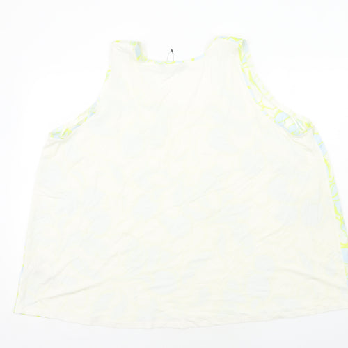 Marks and Spencer Womens Multicoloured Geometric Polyester Basic Tank Size 24 Round Neck