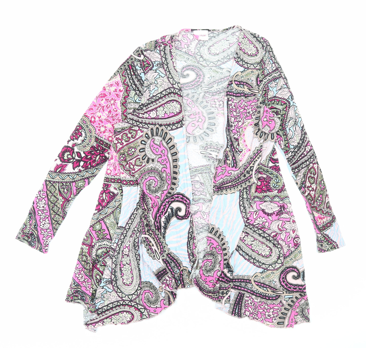 Your Style Womens Multicoloured Geometric Kimono Jacket Size M