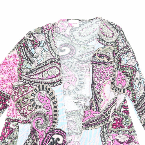 Your Style Womens Multicoloured Geometric Kimono Jacket Size M