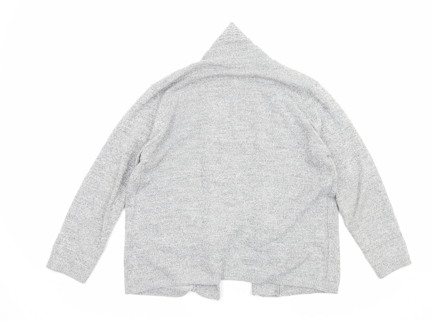 Envy Us Womens Grey V-Neck Geometric Acrylic Cardigan Jumper Size M