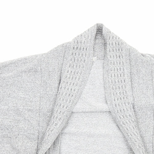 Envy Us Womens Grey V-Neck Geometric Acrylic Cardigan Jumper Size M